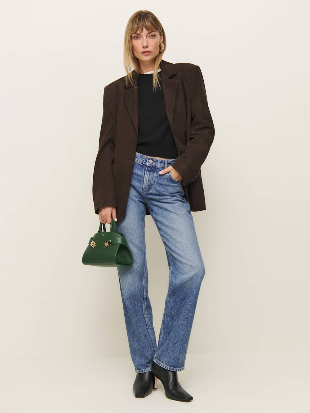 Reformation Dana Cashmere Crew Sweater - Black