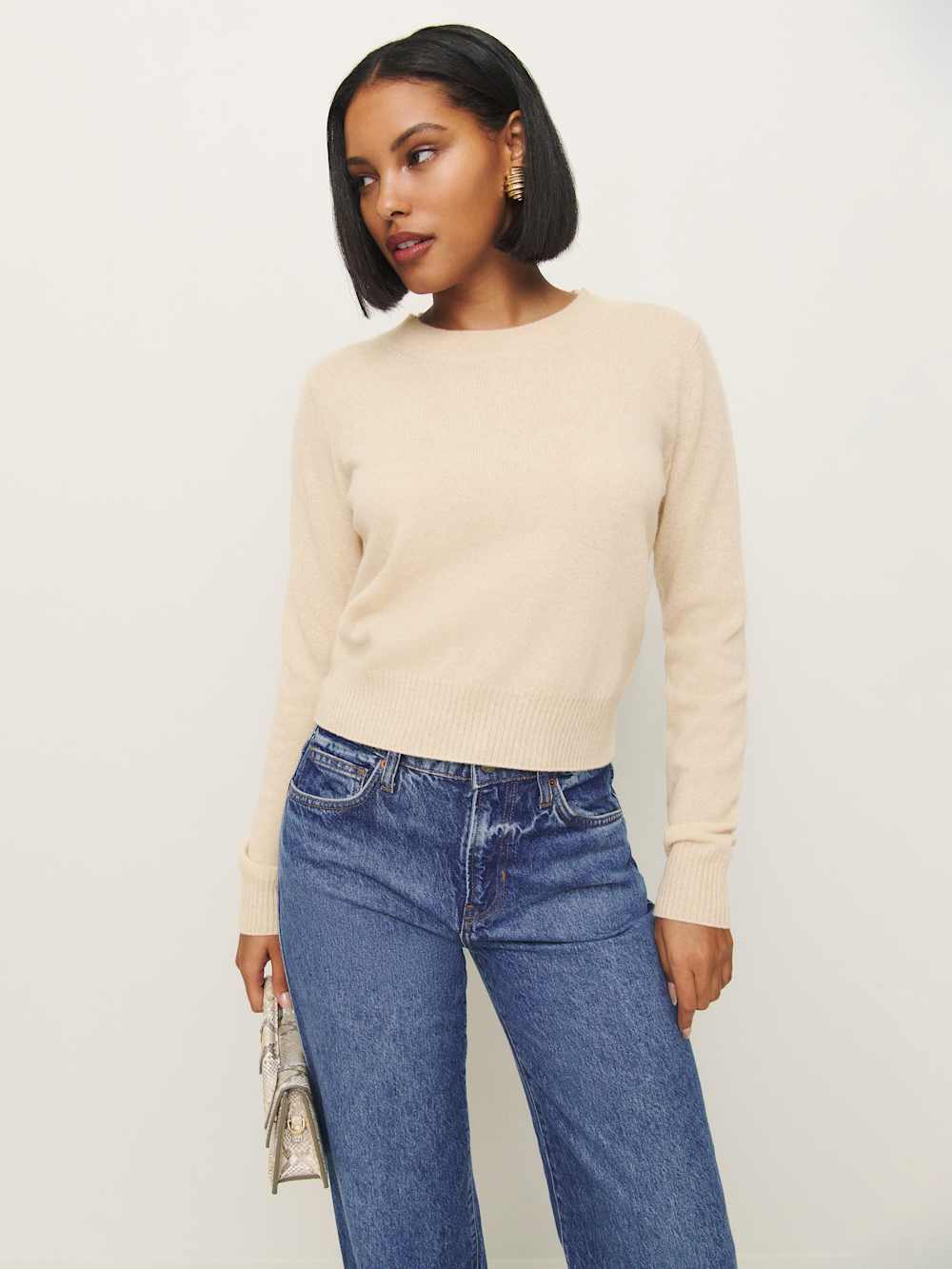 Reformation Dana Cashmere Crew Sweater - Eco Beige