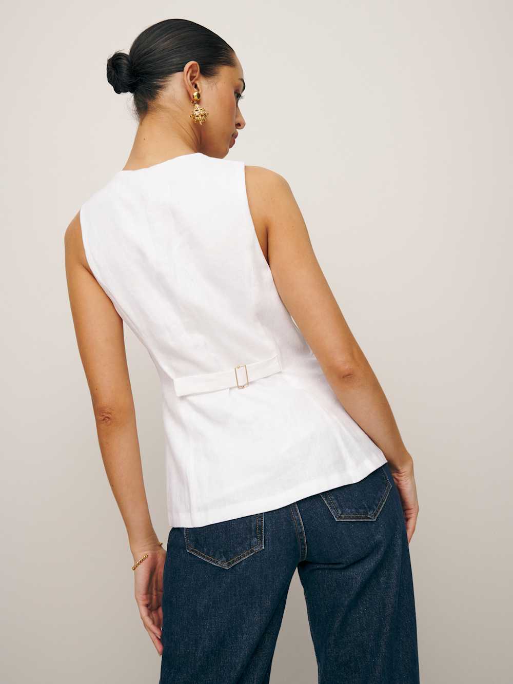 Reformation Aspen Linen Top - White