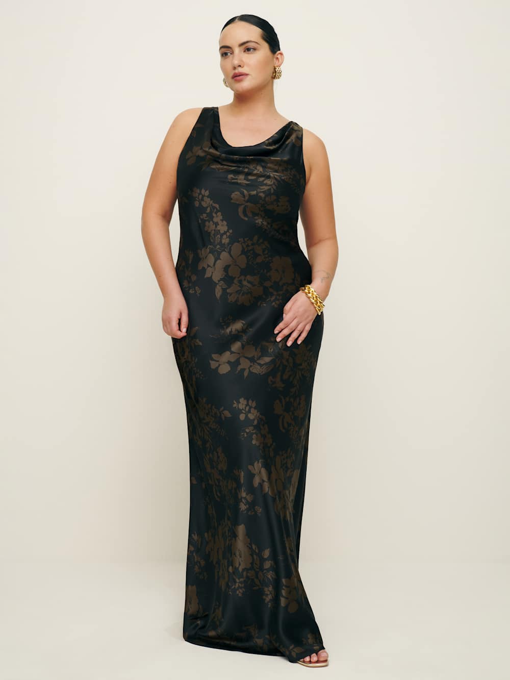 Reformation Annabelle Silk Dress Es - Night Garden