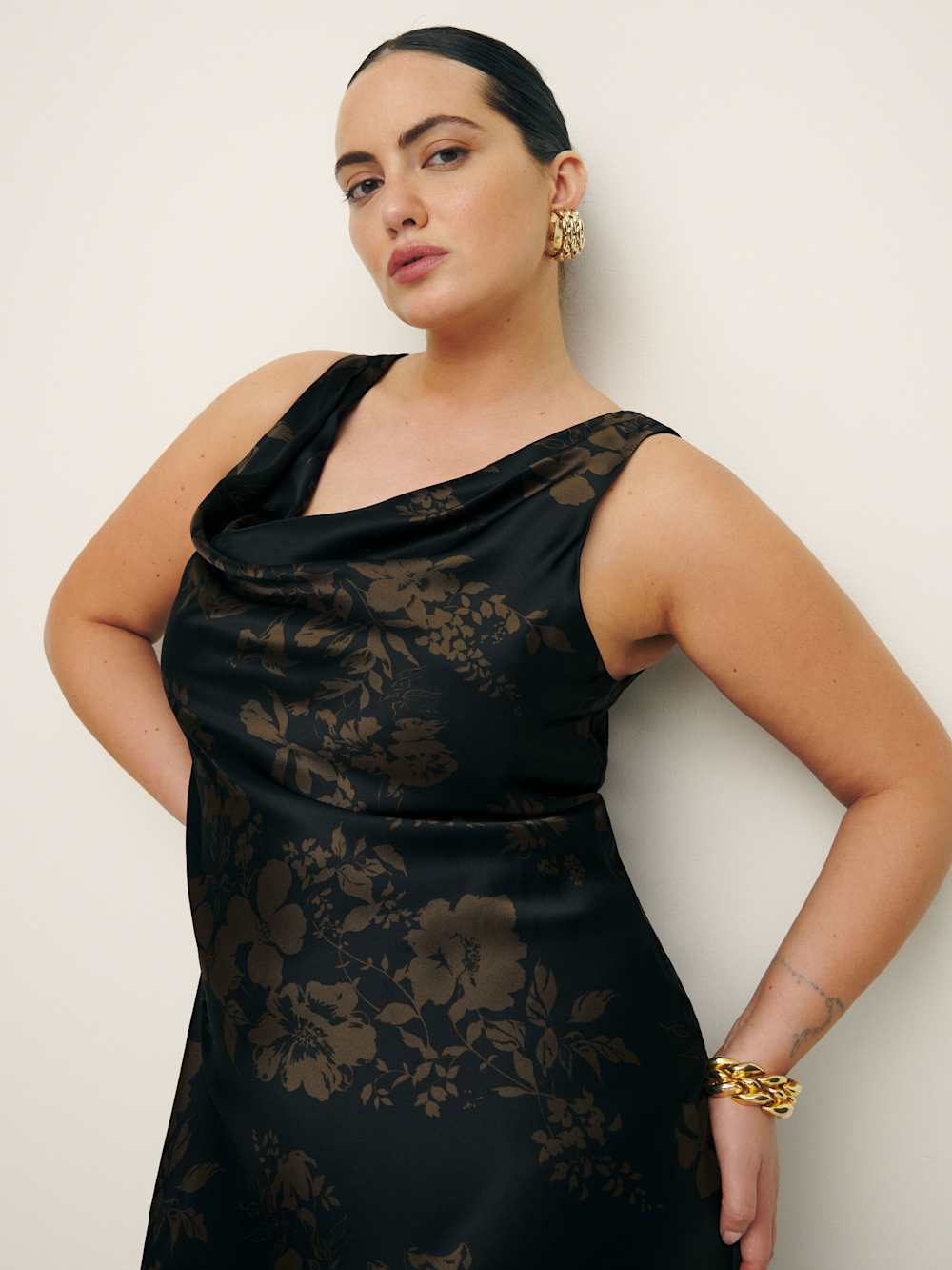 Reformation Annabelle Silk Dress Es - Night Garden