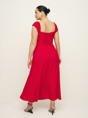 Reformation Bryson Dress Es - Cherry
