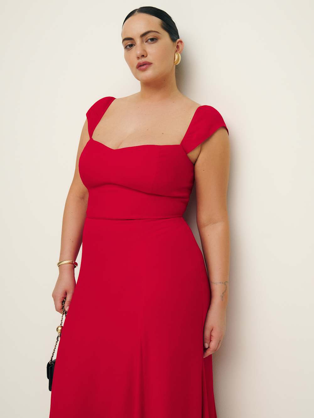 Reformation Bryson Dress Es - Cherry