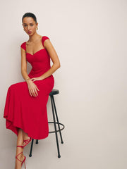 Reformation Petites Bryson Dress - Cherry