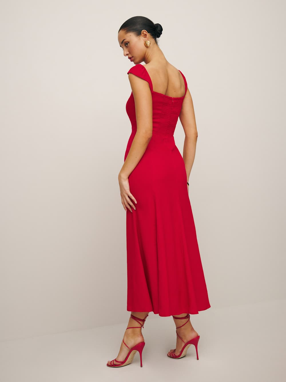 Reformation Petites Bryson Dress - Cherry