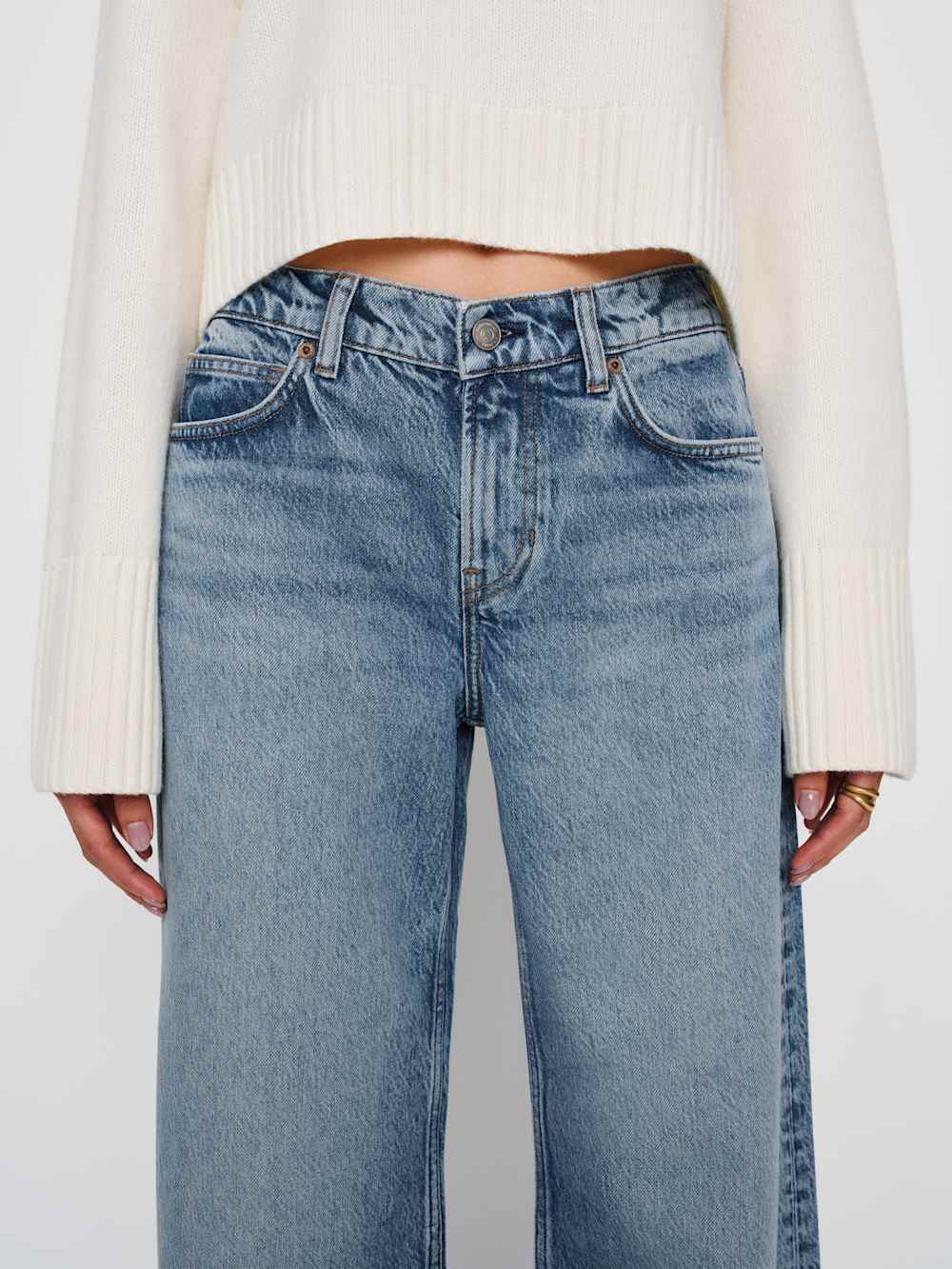 Reformation Cary Low Rise Slouchy Wide Leg Jeans - Colorado