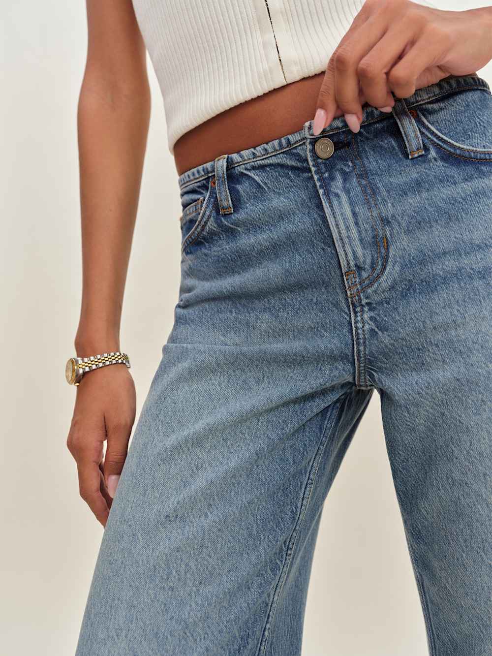 Reformation Cary Low Rise Slouchy Wide Leg Jeans - Colorado No Waistband