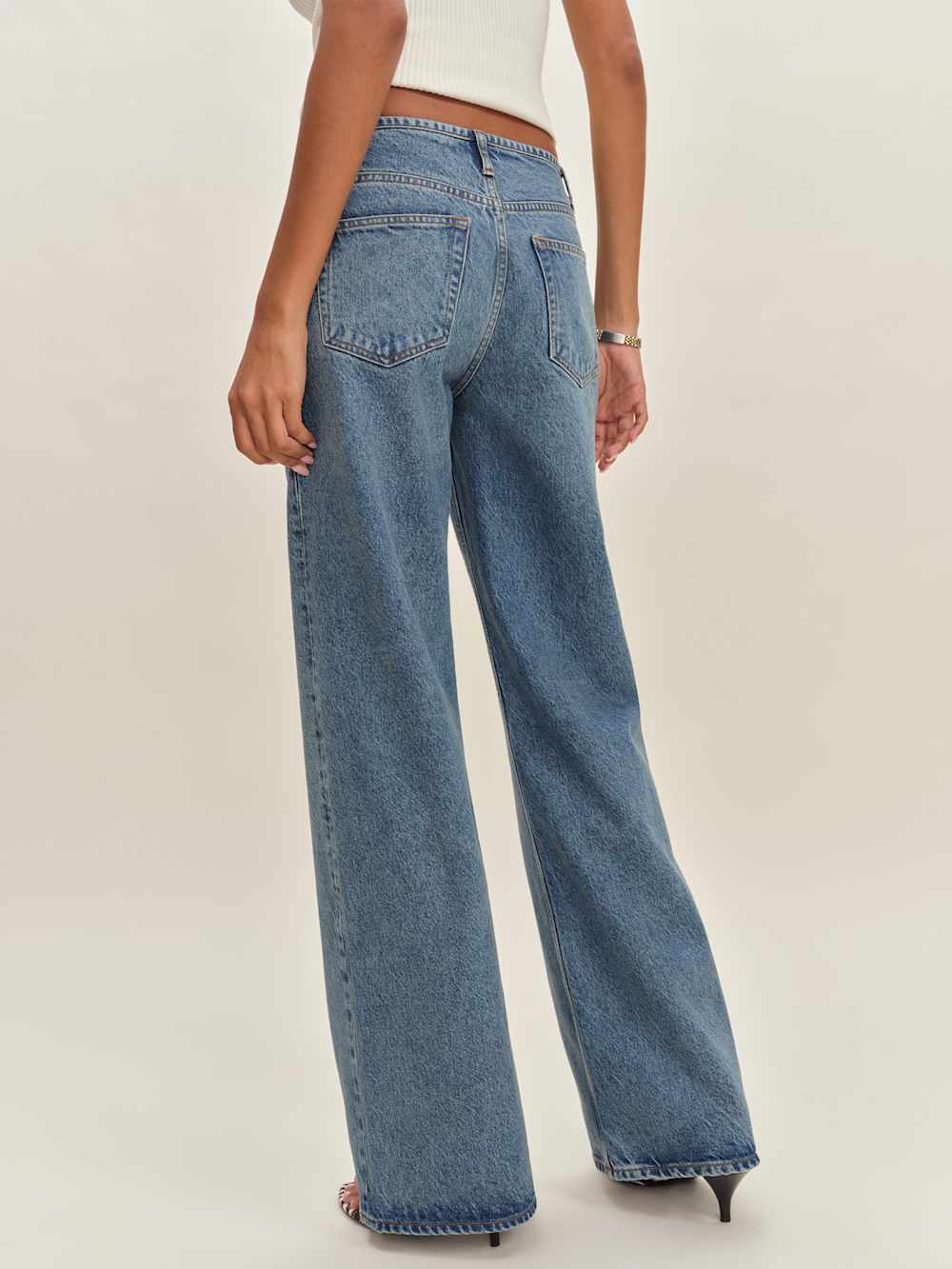 Reformation Cary Low Rise Slouchy Wide Leg Jeans - Colorado No Waistband