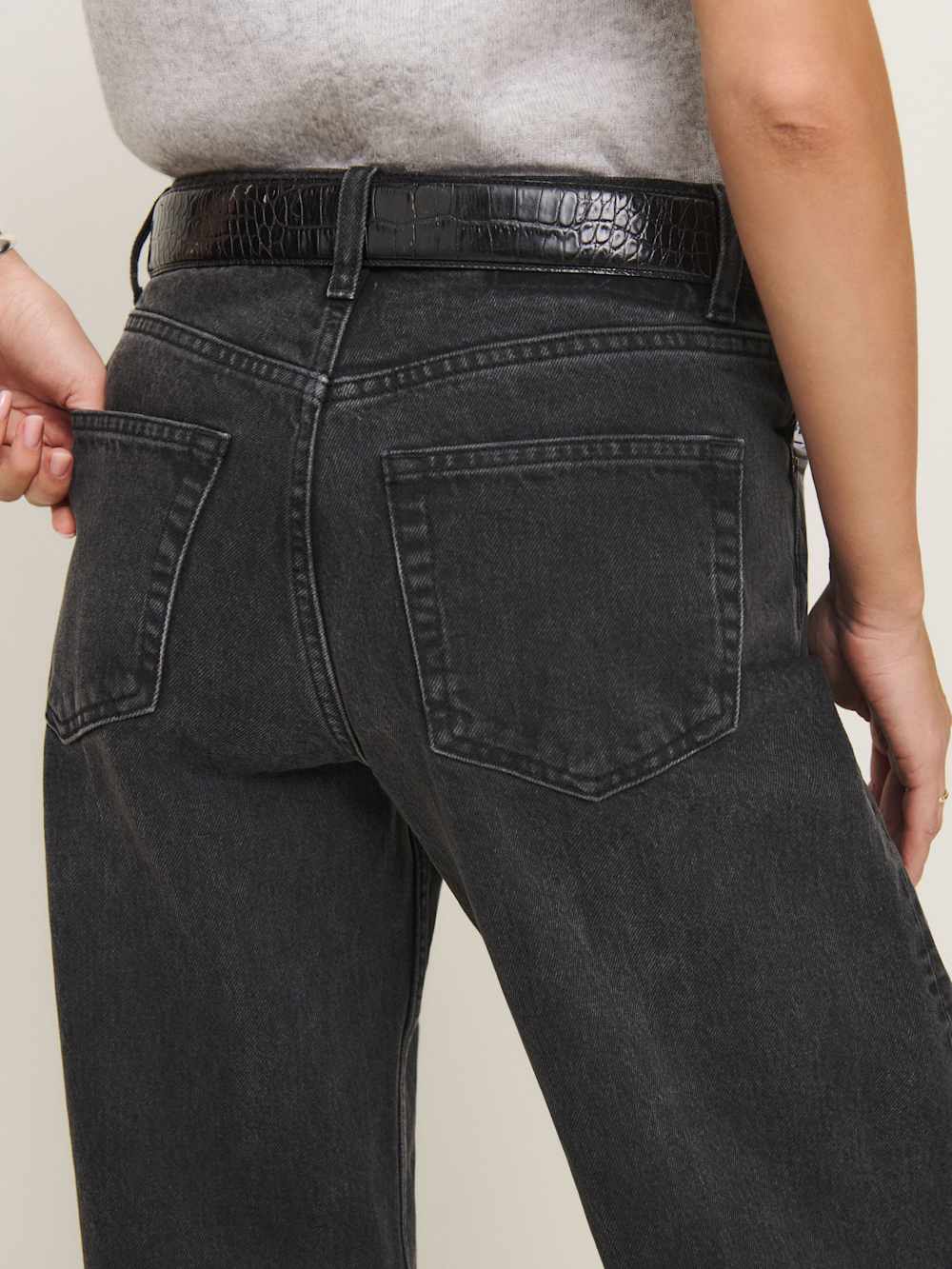 Reformation Cary Low Rise Slouchy Wide Leg Jeans - Summit