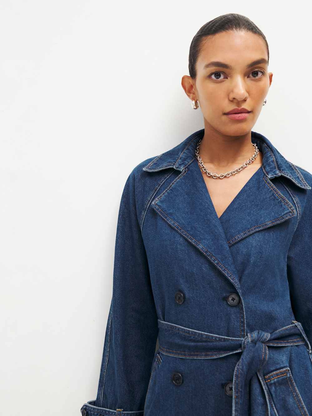 Reformation Hayes Denim Trench Coat - Estes