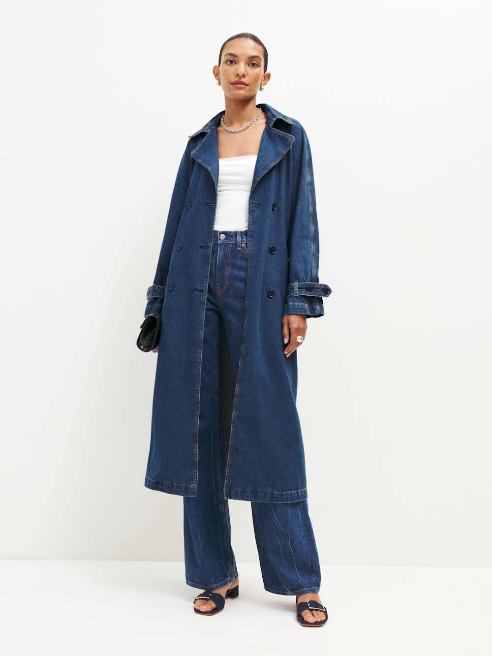 Reformation Hayes Denim Trench Coat - Estes