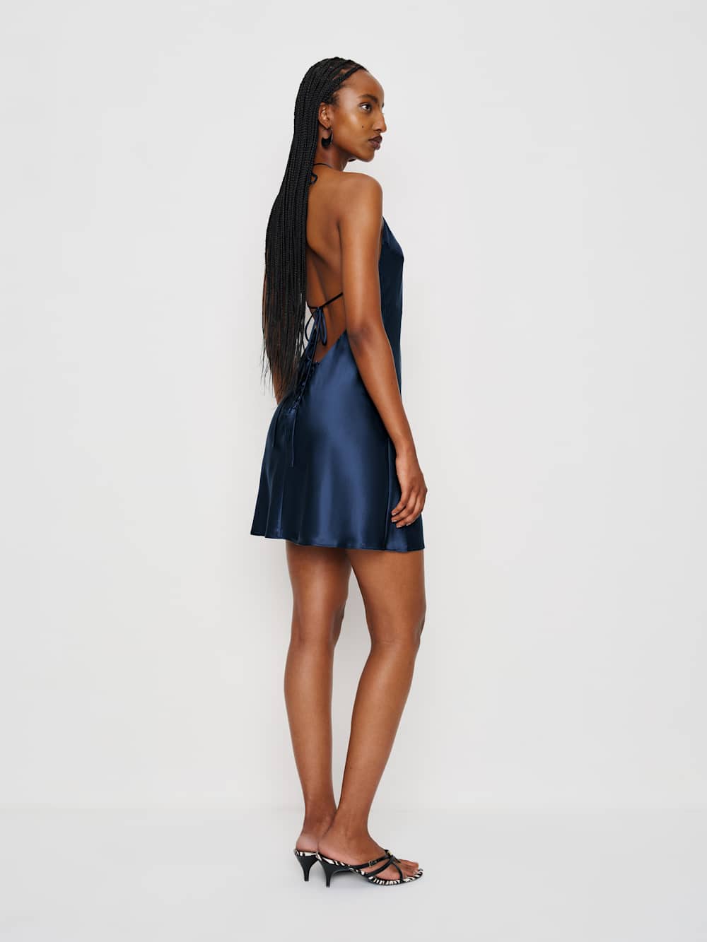 Reformation Jennis Silk Dress - Navy