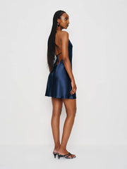 Reformation Jennis Silk Dress - Navy
