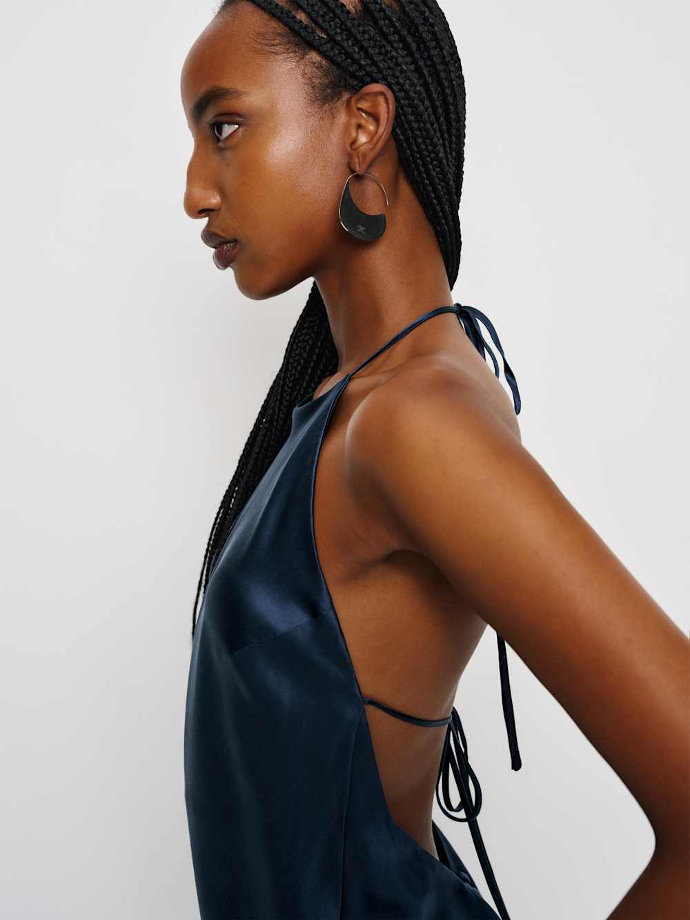 Reformation Jennis Silk Dress - Navy