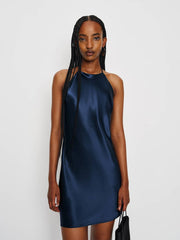 Reformation Jennis Silk Dress - Navy