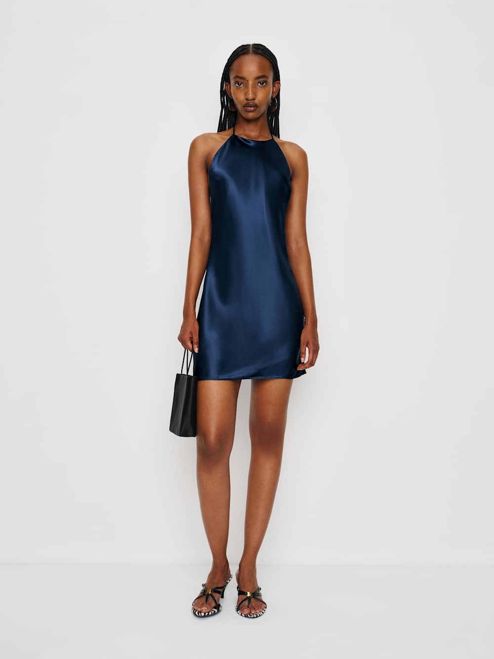 Reformation Jennis Silk Dress - Navy