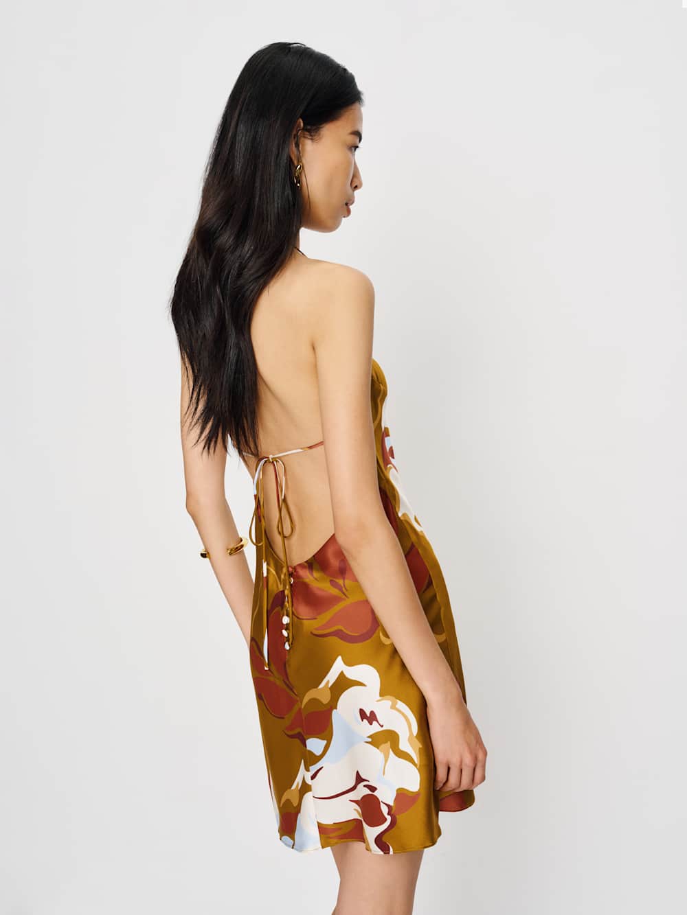 Reformation Jennis Silk Dress - Sepia