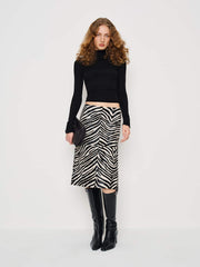 Reformation Veda Barrow Leather Low Waist Skirt - Zebra Haircalf
