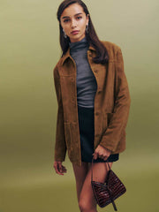 Reformation Veda Lincoln Suede Shirt Jacket - Topanga Canyon