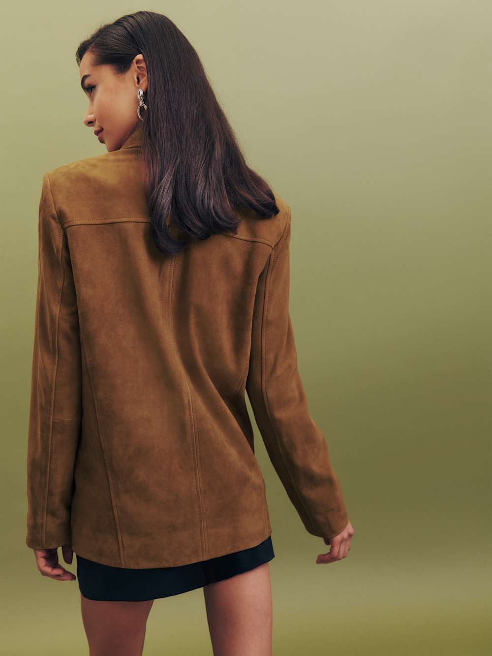 Reformation Veda Lincoln Suede Shirt Jacket - Topanga Canyon