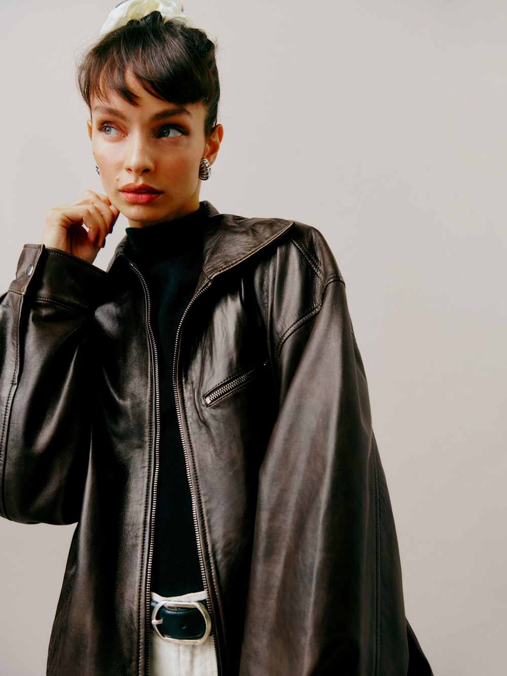 Reformation Veda Marco Leather Oversized Bomber - Pit Stop
