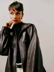 Reformation Veda Marco Leather Oversized Bomber - Pit Stop