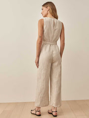 Reformation Petites Naomi Linen Jumpsuit - Oatmeal