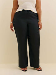 Reformation Olina Linen Pant Es - Black