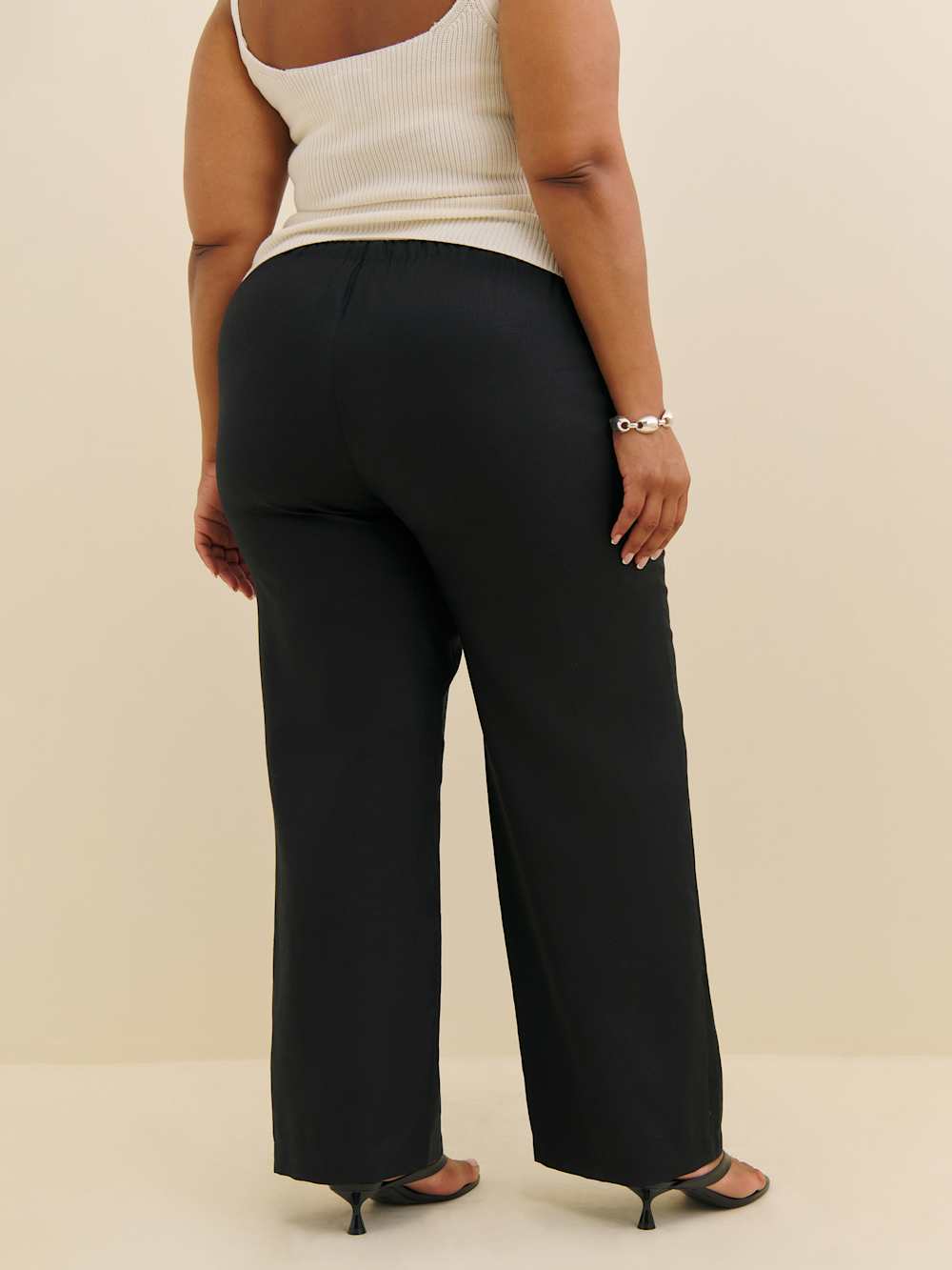Reformation Olina Linen Pant Es - Black