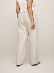 Reformation Olina Linen Pant Es - Oatmeal