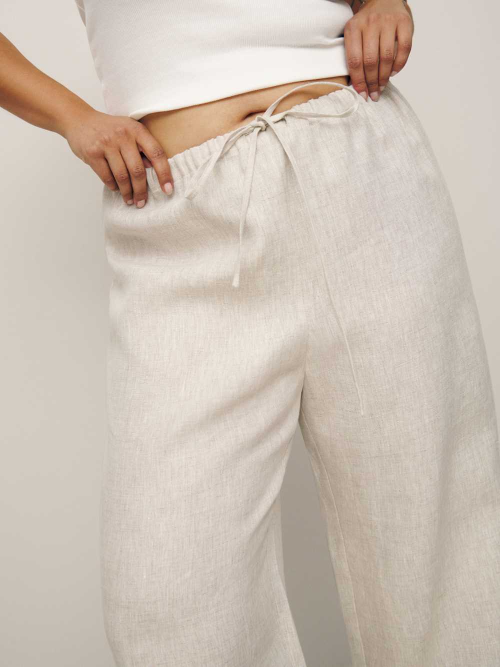 Reformation Olina Linen Pant Es - Oatmeal