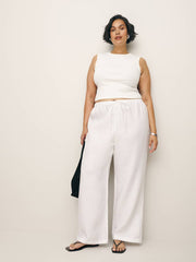 Reformation Olina Linen Pant Es - White