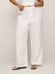 Reformation Olina Linen Pant Es - White