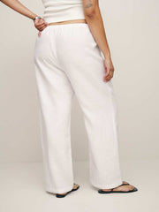 Reformation Olina Linen Pant Es - White