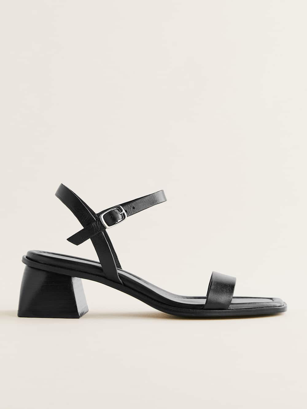 Reformation Stephanie Heeled Sandal - Black Leather