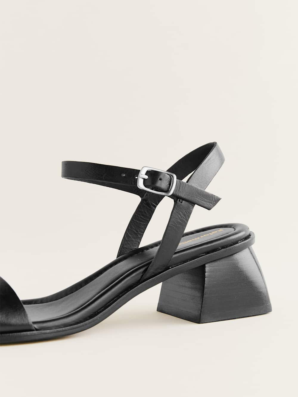 Reformation Stephanie Heeled Sandal - Black Leather