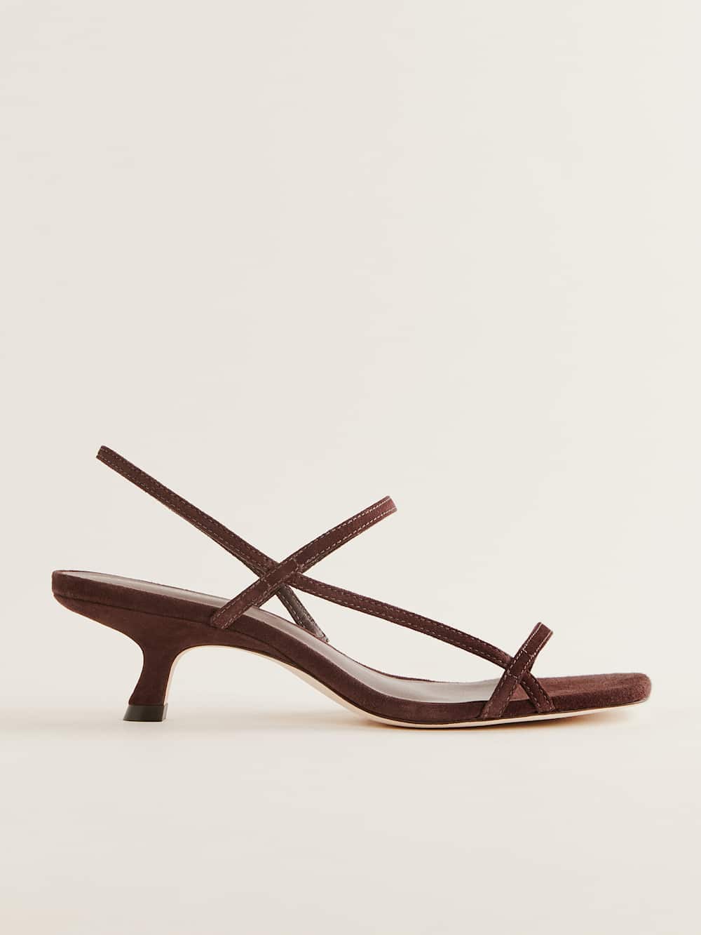 Reformation Serenity Bare Sandal - Chocolate Suede
