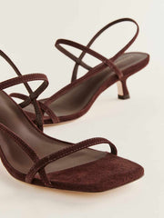 Reformation Serenity Bare Sandal - Chocolate Suede