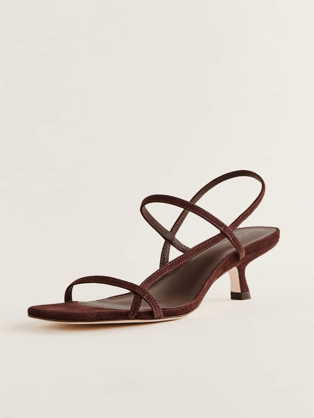 Reformation Serenity Bare Sandal - Chocolate Suede