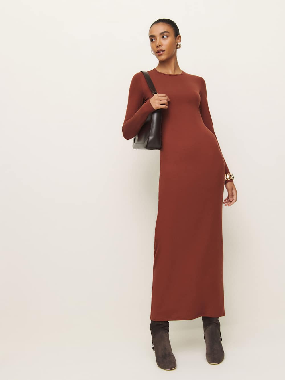 Reformation Tommie Knit Dress - Fig Jam