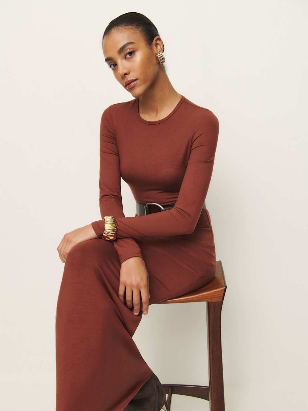 Reformation Tommie Knit Dress - Fig Jam