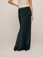 Reformation Bella Silk Skirt - Black