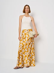 Reformation Bella Silk Skirt - Mango