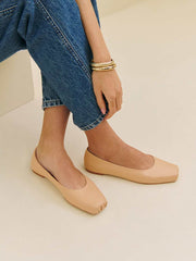 Reformation Mikayla Ballet Flat - Porcini Leather