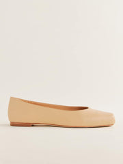 Reformation Mikayla Ballet Flat - Porcini Leather