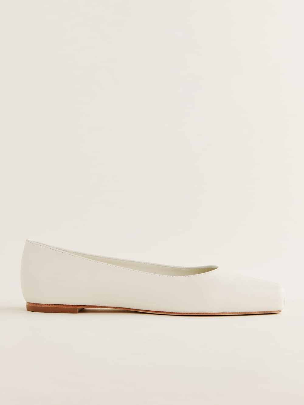 Reformation Mikayla Ballet Flat - White Leather