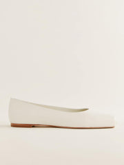 Reformation Mikayla Ballet Flat - White Leather