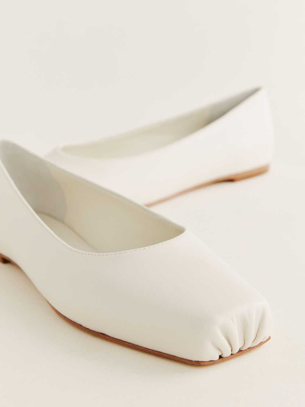 Reformation Mikayla Ballet Flat - White Leather