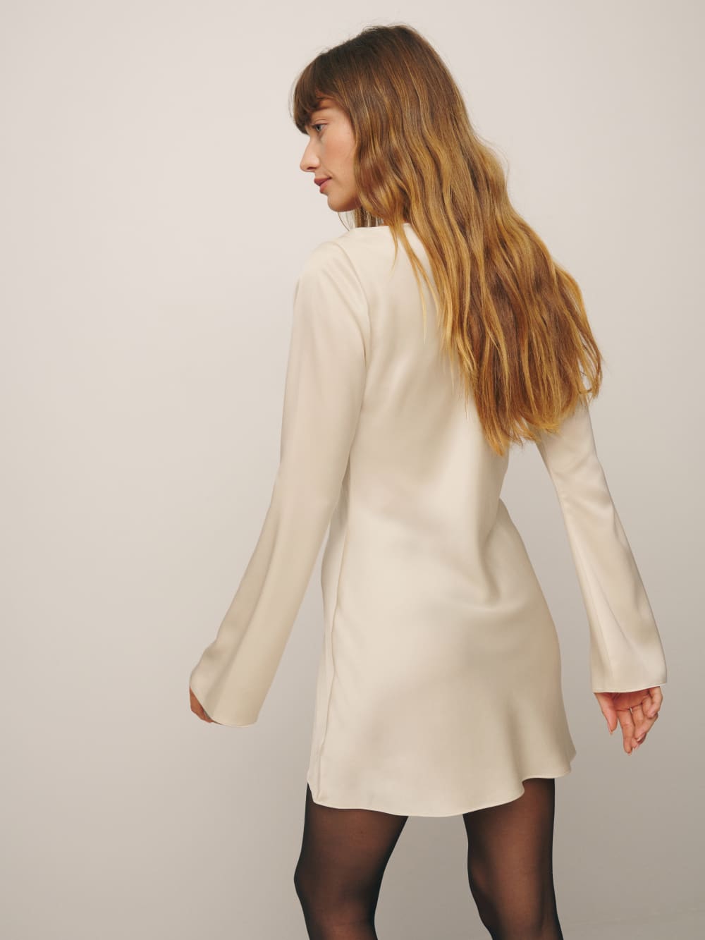 Reformation Pike Satin Dress - Almond