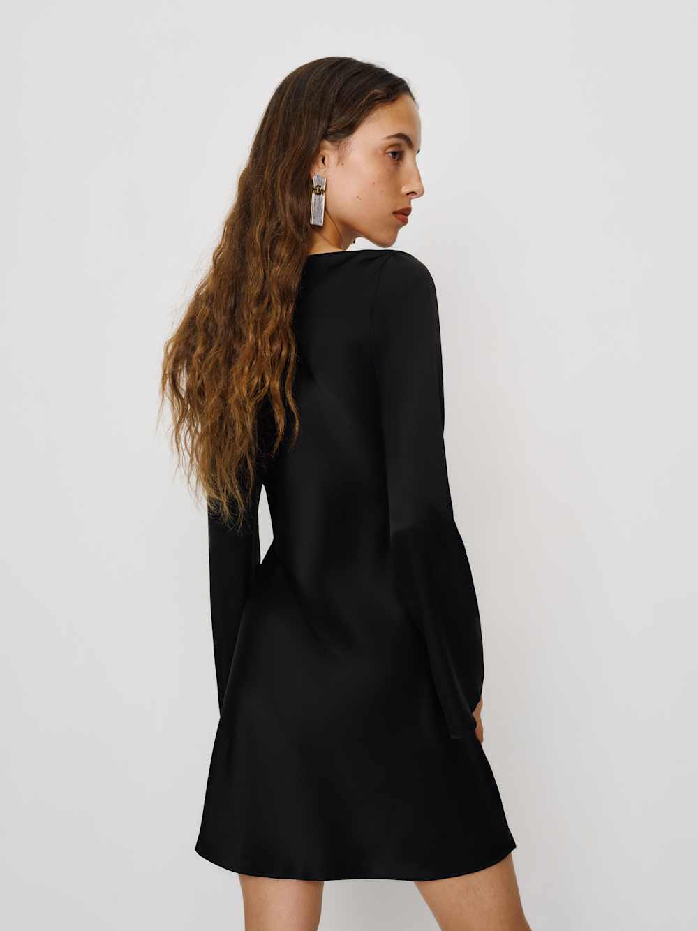 Reformation Pike Satin Dress - Black